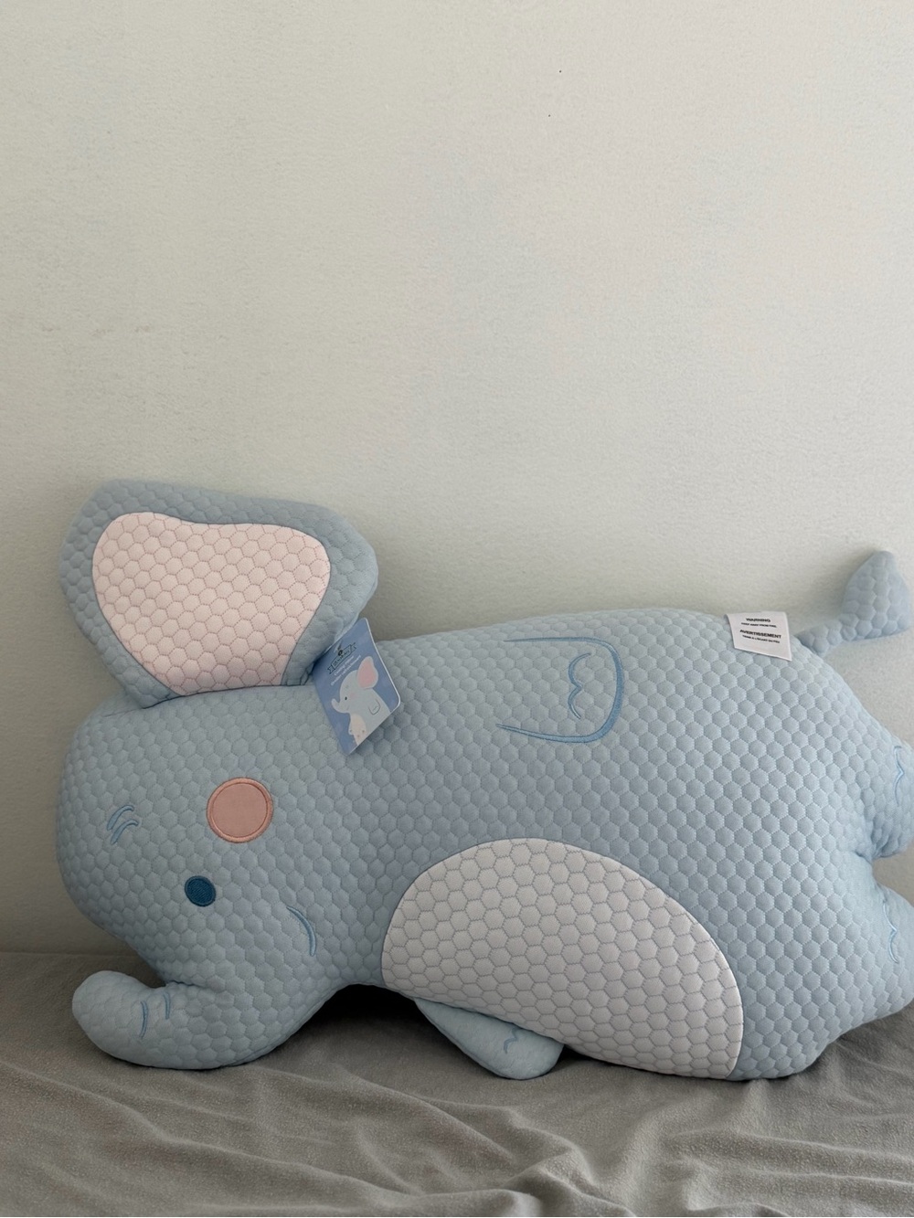 Plush Light Blue Elephant Decorative Pillow - Home Accents